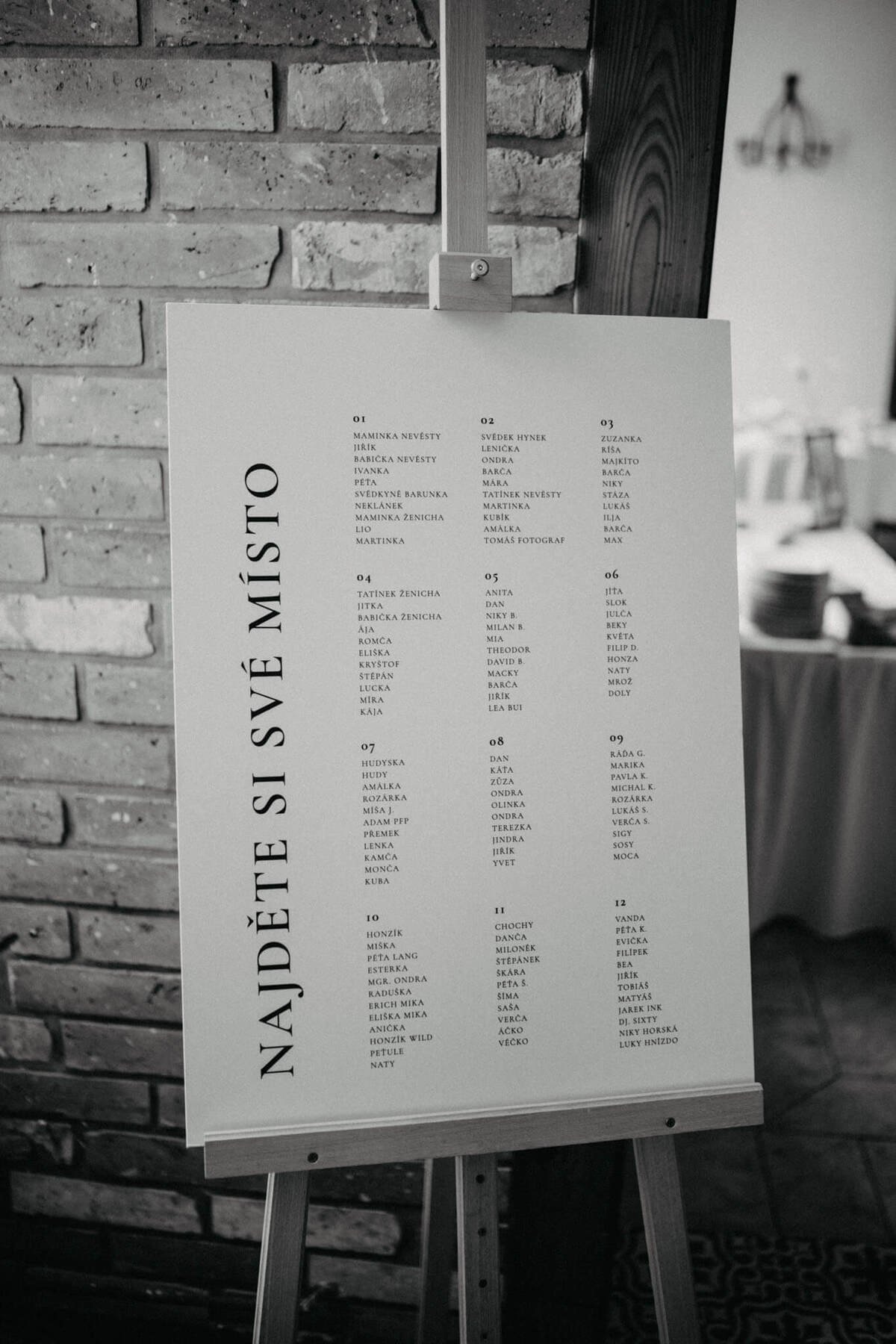 Černobílý zasedací pořádek